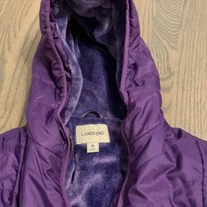 Lands End Purple Girls M Jacket With Hood